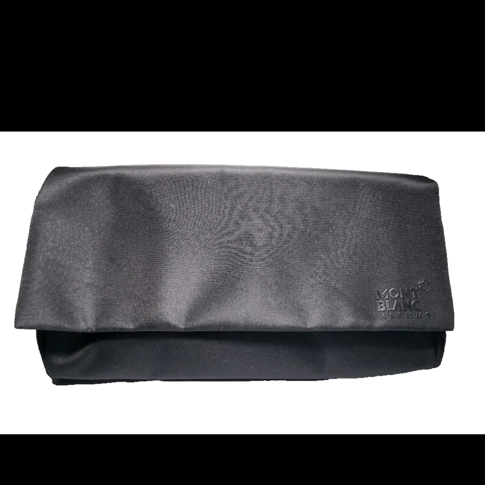 Mont Blank Parfum Women Toiletry Pouch Black Zippered Cosmetic Bag New
